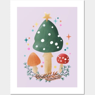 Mushroom Medley three mushrooms Posters and Art